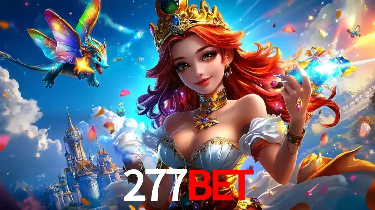 A princesa de um reino de fantasia mágico, com seu pequeno dragão, apresentando um mundo de prêmios encantados nos jogos de caça-níqueis do cassino 277BET.